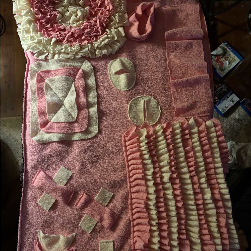 Pink and Cream Textured Blanket